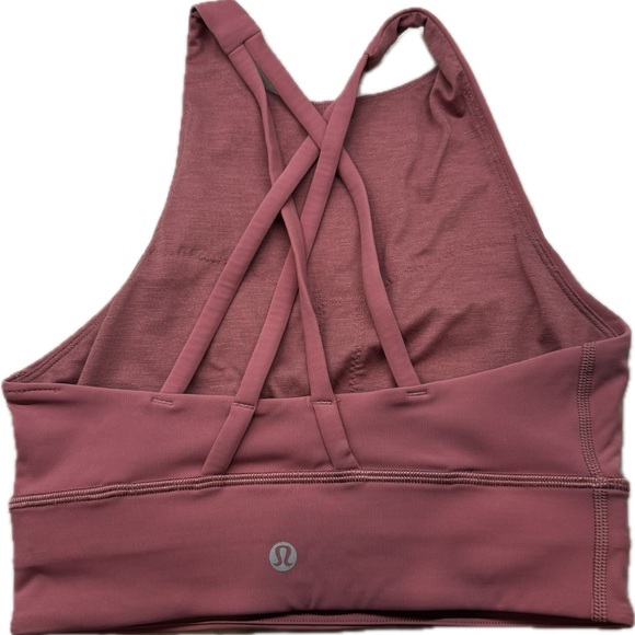 Lululemon high neck long line energy sports bra size 6 brier rose pink - Picture 2 of 3